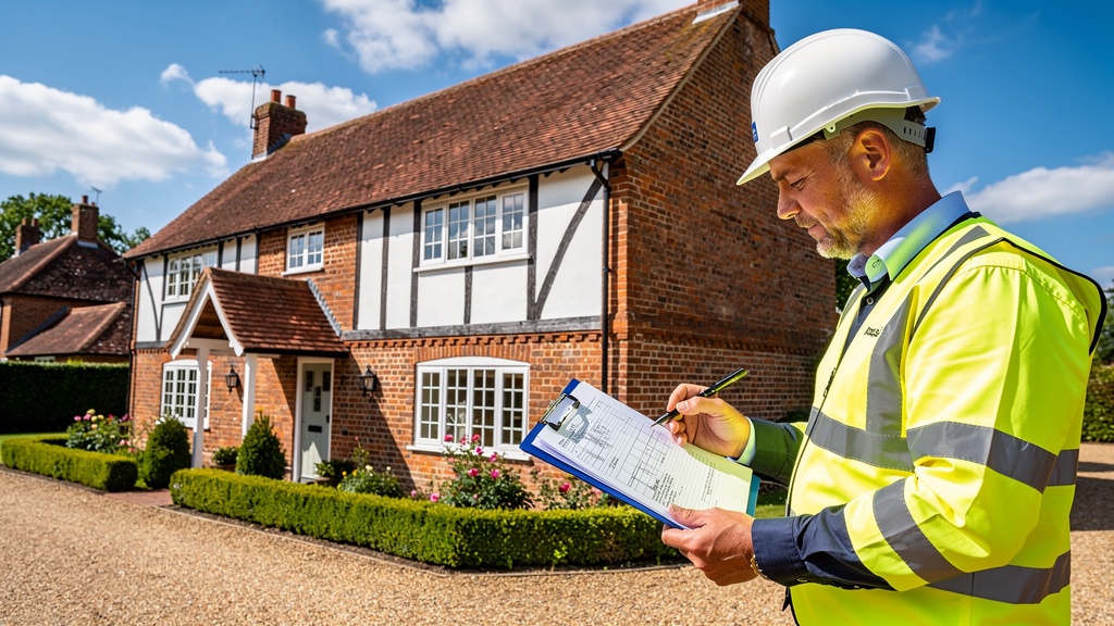 Chartered building surveyor from Crowborough Surveyors inspecting a traditional period property in Crowborough, East Sussex
